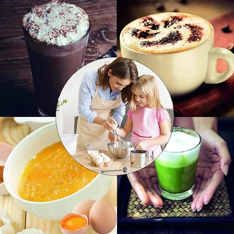 Milk Frother, Mini Blender Mixer Electric Handheld Mixer, Coffee Frother Foam Maker Egg Beater with 2 Stainless Whisks
Milk Frother, Mini Blender Mixer Electric Handheld Mixer, Coffee Frother Foam Maker Egg Beater with 2 Stainless Whisks