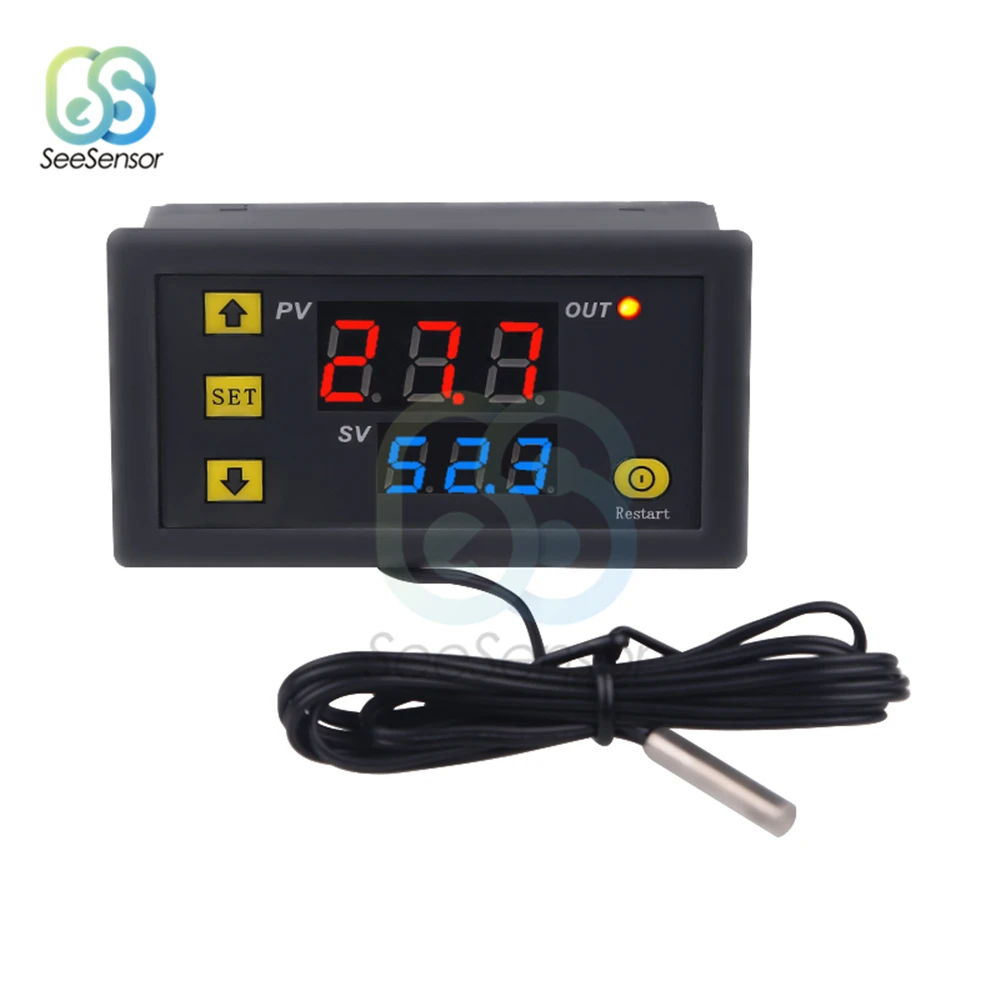 W3230 12V 24V AC110-220V Probe line 20A Digital Temperature Control LED Display Thermostat With Heat/Cooling Control Instrument
W3230 12V 24V AC110-220V Probe line 20A Digital Temperature Control LED Display Thermostat With Heat/Cooling Control Instrument