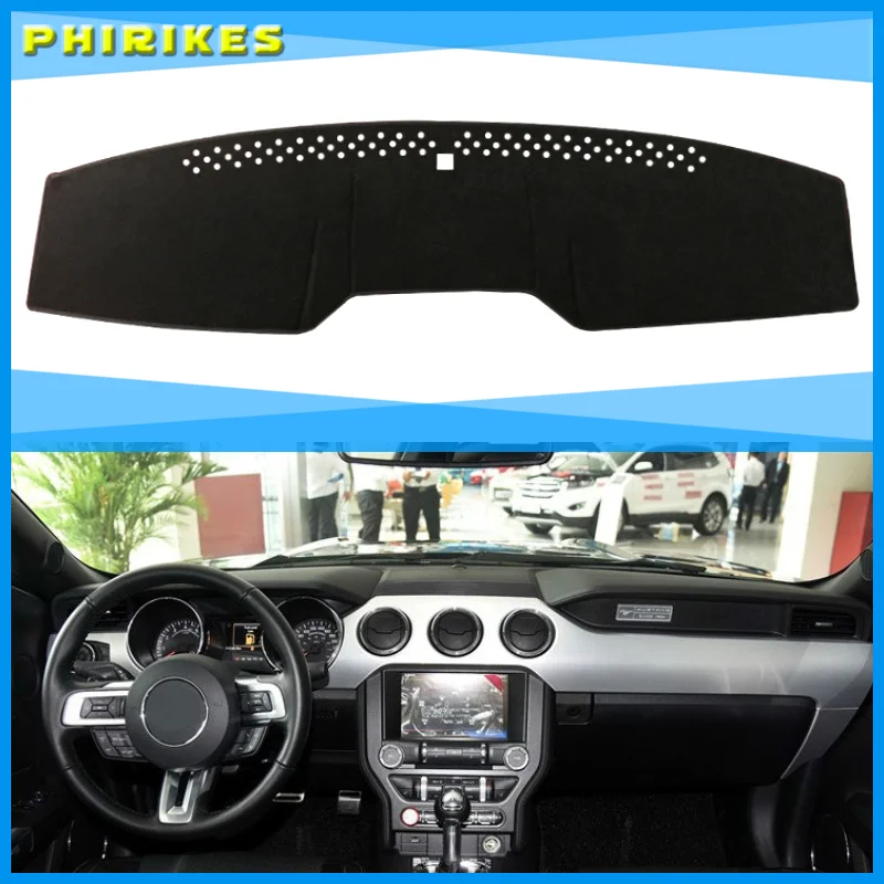 For Ford Mustang 2015 2016 2017 2018 Dashboard Mat Cover Dashmat Pad Sun Shade Instrument Protect Carpet Car Styling Accessories 
For Ford Mustang 2015 2016 2017 2018 Dashboard Mat Cover Dashmat Pad Sun Shade Instrument Protect Carpet Car Styling Accessories