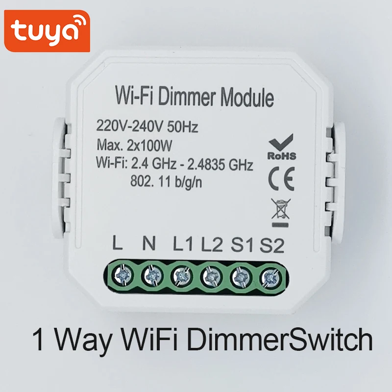 Tuya Smart WiFi 1 Way Dimmer Module Switch Work with Alexa Google Home DIY WiFi Smart Light Smart Life/Tuya APP Remote Control
Tuya Smart WiFi 1 Way Dimmer Module Switch Work with Alexa Google Home DIY WiFi Smart Light Smart Life/Tuya APP Remote Control