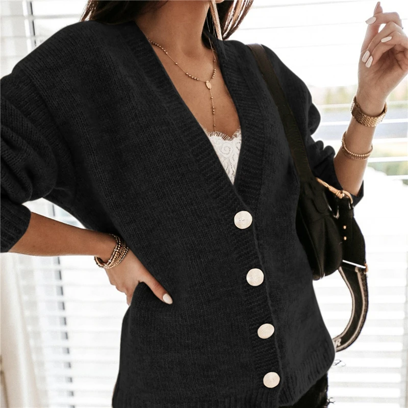 Knitted Cardigan Sweaters Ladies Slim V Neck Loose Knitwear Women Casaul Solid Color Cardigan For Female 2022 Women Tops
Knitted Cardigan Sweaters Ladies Slim V Neck Loose Knitwear Women Casaul Solid Color Cardigan For Female 2022 Women Tops