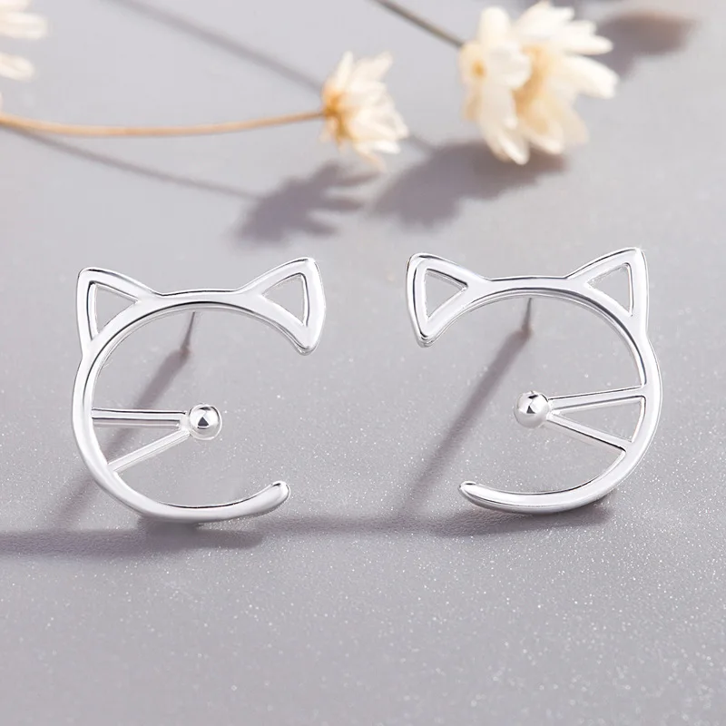 925 Sterling Silver New Simple Hollow Cute Cat Earring Female Wedding Prevent Allergy Fashion Jewelry
925 Sterling Silver New Simple Hollow Cute Cat Earring Female Wedding Prevent Allergy Fashion Jewelry