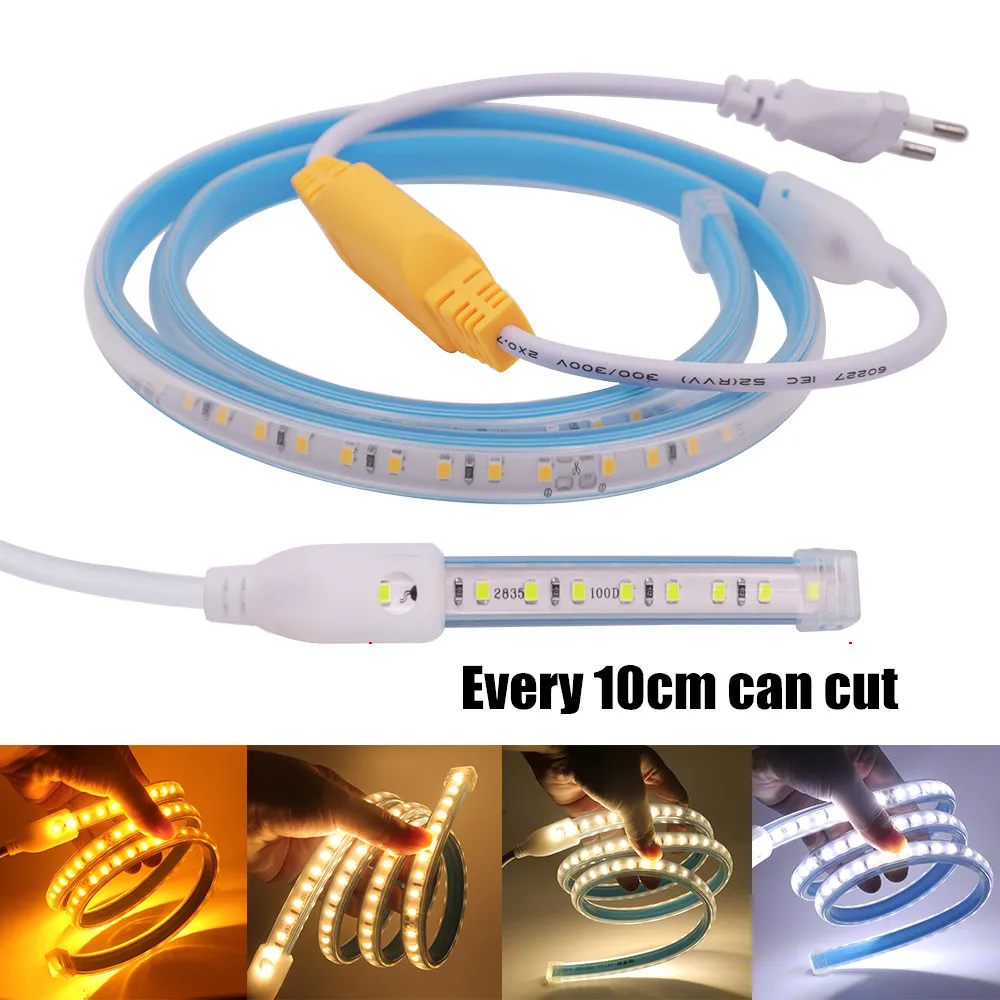 220V LED Strip IP67 Waterproof 120LEDs/m CIR 80RA Natural White/Gold/Cool White 10cm Cuttable Flexible Tape 2835 LED Light
220V LED Strip IP67 Waterproof 120LEDs/m CIR 80RA Natural White/Gold/Cool White 10cm Cuttable Flexible Tape 2835 LED Light