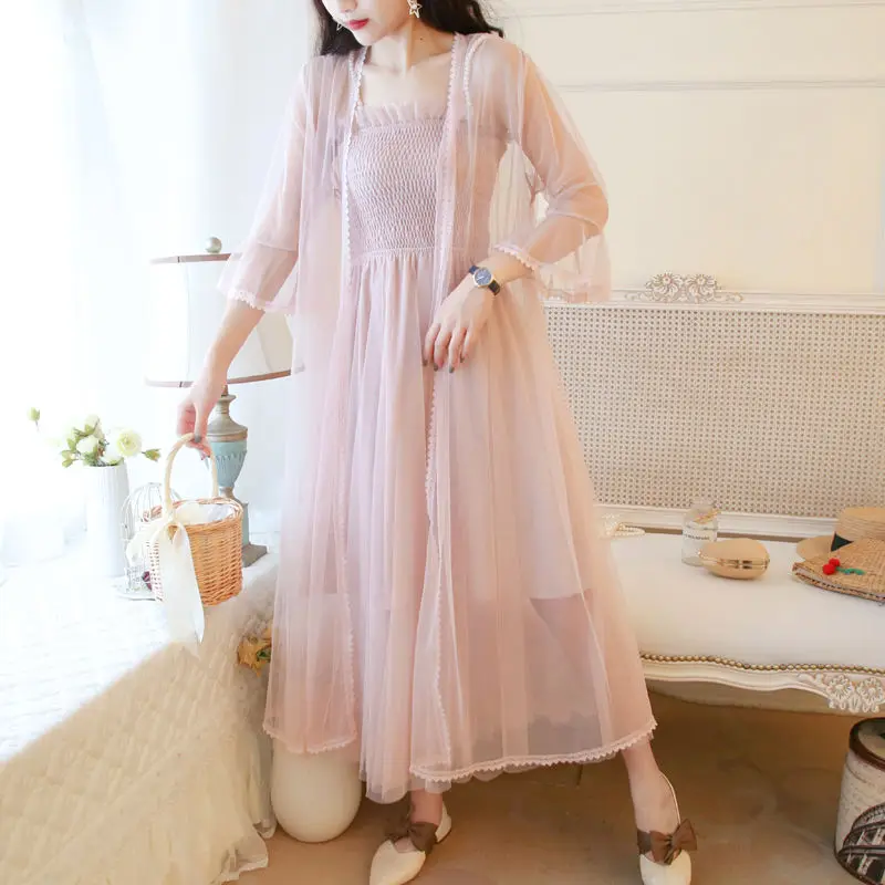 Summer 2021 new small fresh sweet long cardigan suspender dress small foreign style
Summer 2021 new small fresh sweet long cardigan suspender dress small foreign style