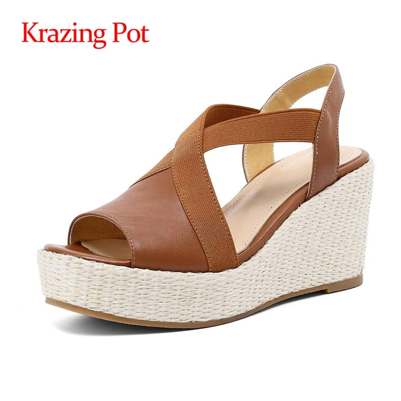 Krazing pot 2021 genuine leather round toe simple style platform high heels daily wear vintage slip on mules sandals women L1f3
Krazing pot 2021 genuine leather round toe simple style platform high heels daily wear vintage slip on mules sandals women L1f3