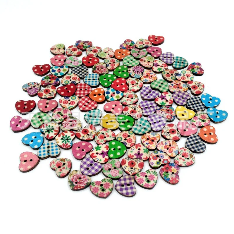50 шт., деревянные разноцветные пуговицы в форме сердца с 2 отверстиями
50 шт., деревянные разноцветные пуговицы в форме сердца с 2 отверстиями