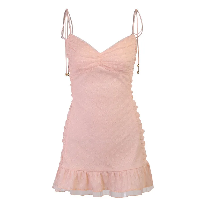 2021 New V-Neck Sexy Hip Short Skirt Sexy Nightclub Style Wave Point Chest Strap Double Layer Dress Lady 
2021 New V-Neck Sexy Hip Short Skirt Sexy Nightclub Style Wave Point Chest Strap Double Layer Dress Lady