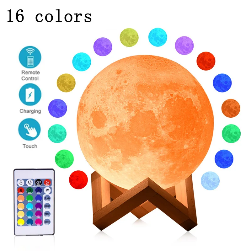 16-color 3D moonlight rechargeable color-changing light touch children's light household night light romantic atmosphere light
16-color 3D moonlight rechargeable color-changing light touch children's light household night light romantic atmosphere light
