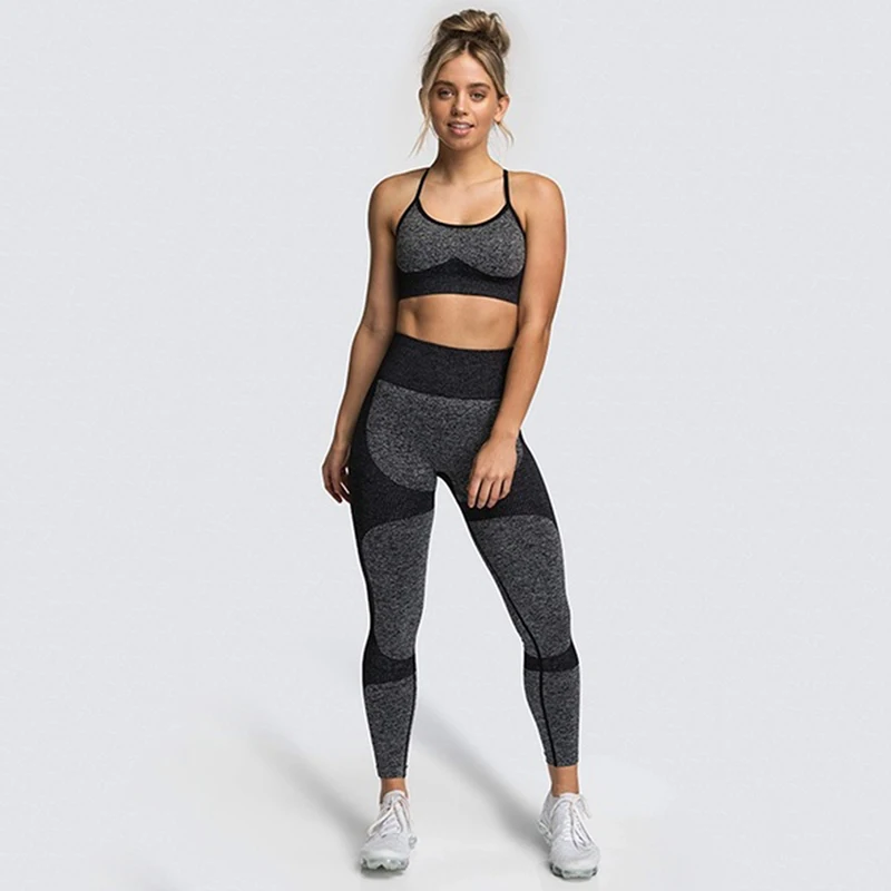 Fashion Seamless Set Ladies Fitness Clothing Sportswear Ladies Gym Leggings Padded Push Up Strappy Sports Bra Sexy Sports Suits
Fashion Seamless Set Ladies Fitness Clothing Sportswear Ladies Gym Leggings Padded Push Up Strappy Sports Bra Sexy Sports Suits