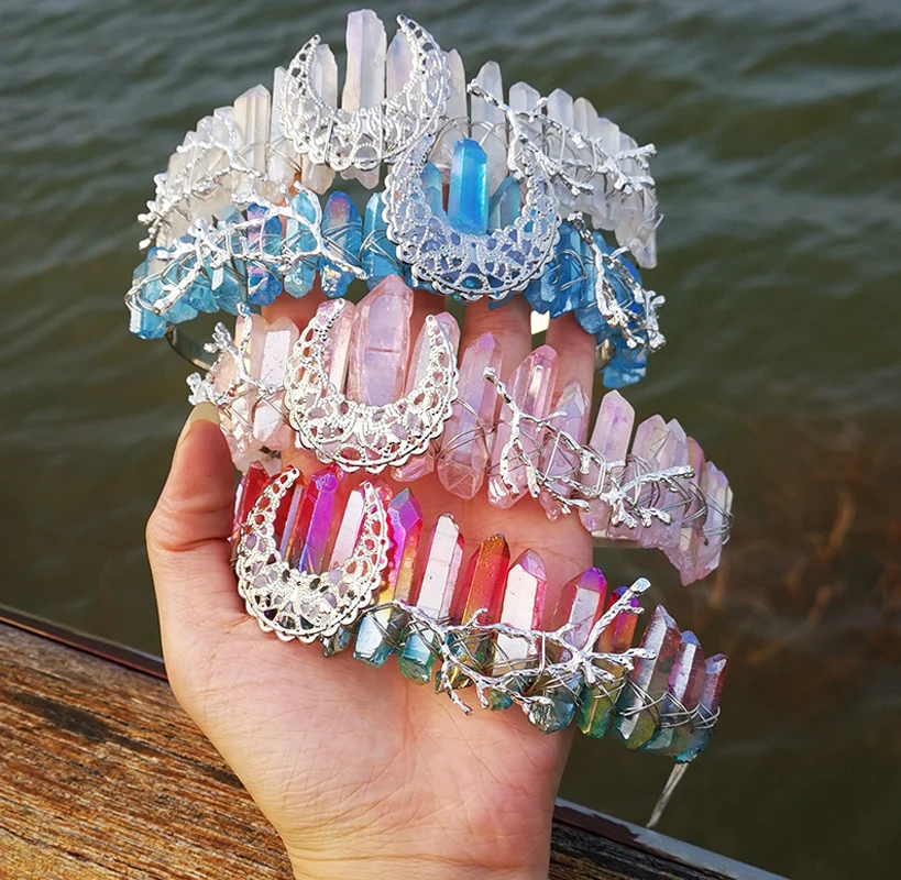 Wedding natural crystal Raw Quartz Crown headband moon tree branch headband headgear bridal party headgear Hair Accessory
Wedding natural crystal Raw Quartz Crown headband moon tree branch headband headgear bridal party headgear Hair Accessory