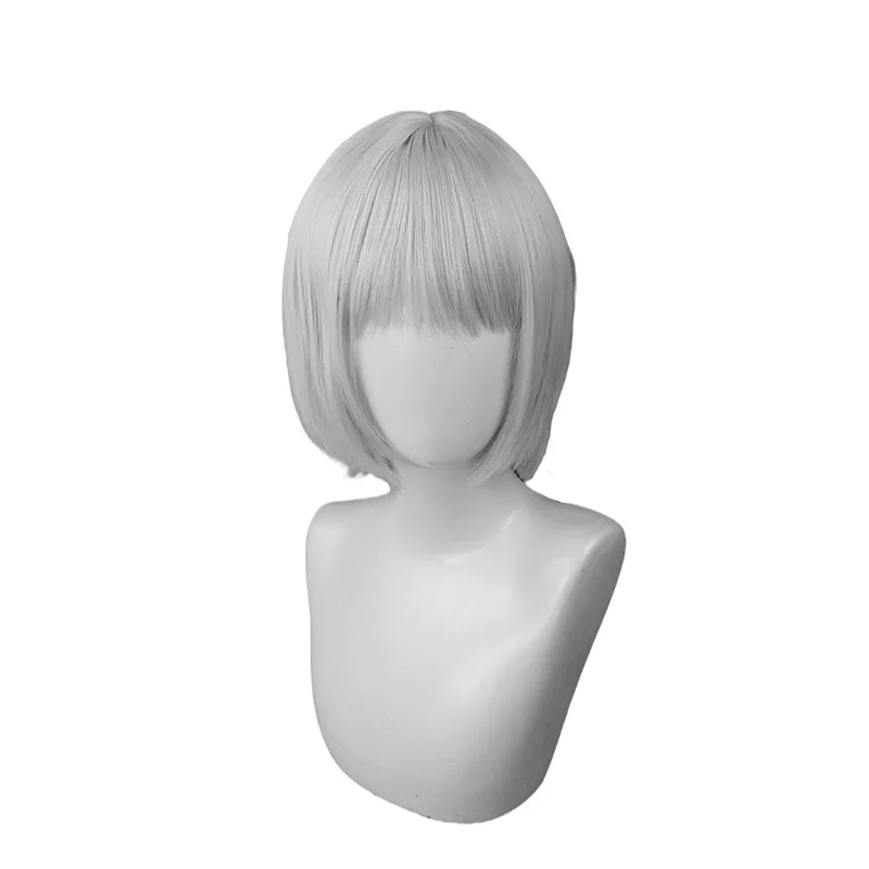 Linglong white Yuekui cos wig ground survivor silver thickened hair middle part closed face broken short hair female
Linglong white Yuekui cos wig ground survivor silver thickened hair middle part closed face broken short hair female