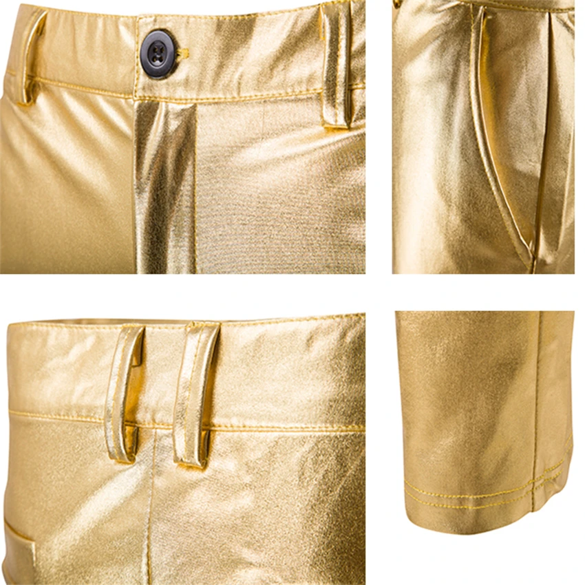 Men's Slim Pants Nightclub Straight Pants Gold Silver Metallic Hip Hop Stage Party Singing Fashion Fit Dance Pants 2021New Style
Men's Slim Pants Nightclub Straight Pants Gold Silver Metallic Hip Hop Stage Party Singing Fashion Fit Dance Pants 2021New Style