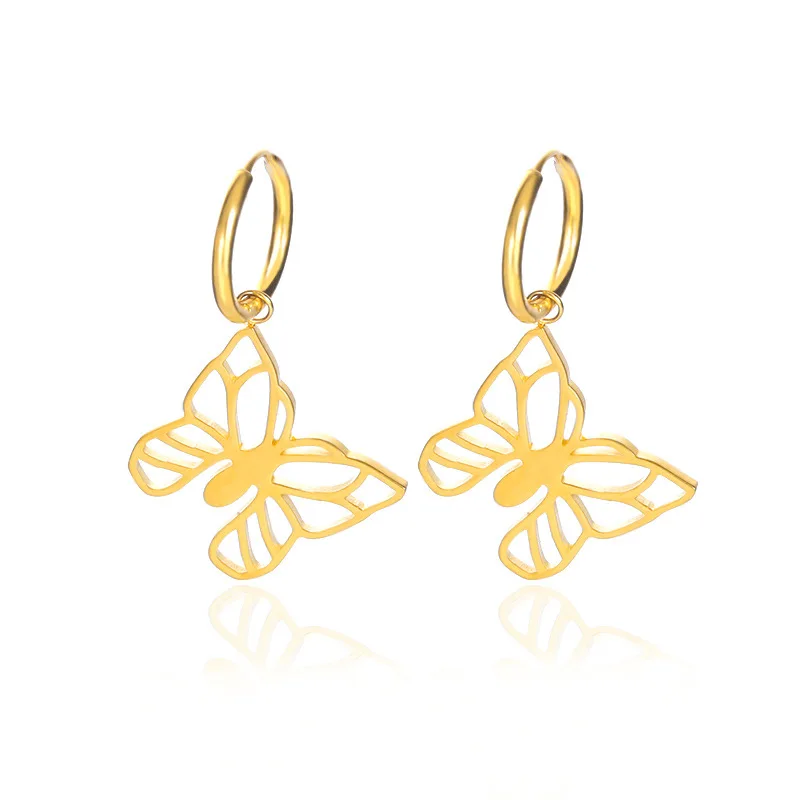 Charming Simplicity Hollow Butterfly Stud Earrings For Women Hook Stainless Steel Gold Ear Clips Double Pierced Earring Jewelry
Charming Simplicity Hollow Butterfly Stud Earrings For Women Hook Stainless Steel Gold Ear Clips Double Pierced Earring Jewelry