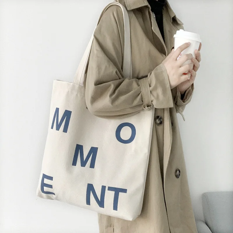 New net red canvas bag letter simple large capacity one shoulder women's bag Japanese and Korean cotton linen bag handbag
New net red canvas bag letter simple large capacity one shoulder women's bag Japanese and Korean cotton linen bag handbag