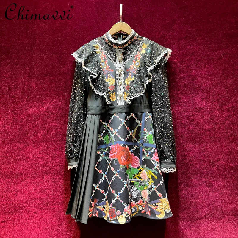2021 Spring Summer Dress Women's Palace Style High Waist Slimming Temperament Long Sleeve Dress Fashion Printed High-End Dress
2021 Spring Summer Dress Women's Palace Style High Waist Slimming Temperament Long Sleeve Dress Fashion Printed High-End Dress