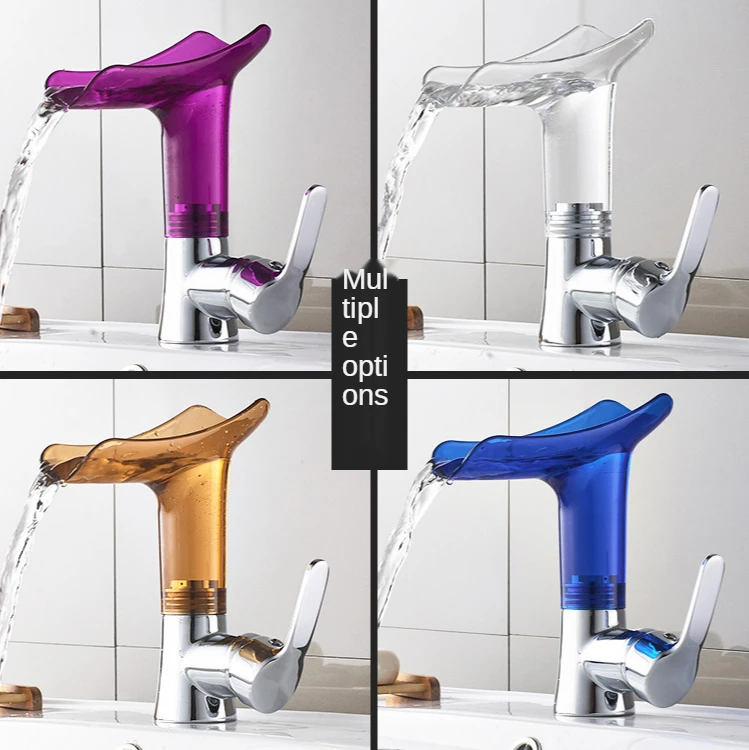 Colorful Basin Faucets New Design Waterfall Bathroom Faucet Single Handle Basin Mixer Tap Bath Faucet Solid Acrylic Crane
Colorful Basin Faucets New Design Waterfall Bathroom Faucet Single Handle Basin Mixer Tap Bath Faucet Solid Acrylic Crane