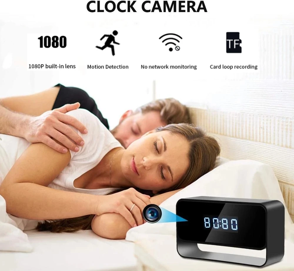 Mini Camera Clock 1080P Wireless Clocks Cameras HD WiFi Covert Surveillance Night Vision Security Cam Whole Days Detection Alert
Mini Camera Clock 1080P Wireless Clocks Cameras HD WiFi Covert Surveillance Night Vision Security Cam Whole Days Detection Alert
