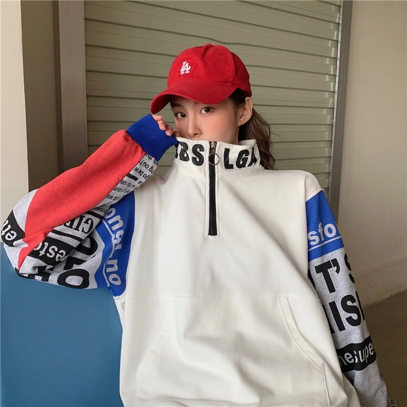 Patchwork Turtleneck Sweatshirt Women Spring and Autumn Plus Size Harajuku Pullover Streetwear Printed Top Women's Jacket 2021
Patchwork Turtleneck Sweatshirt Women Spring and Autumn Plus Size Harajuku Pullover Streetwear Printed Top Women's Jacket 2021