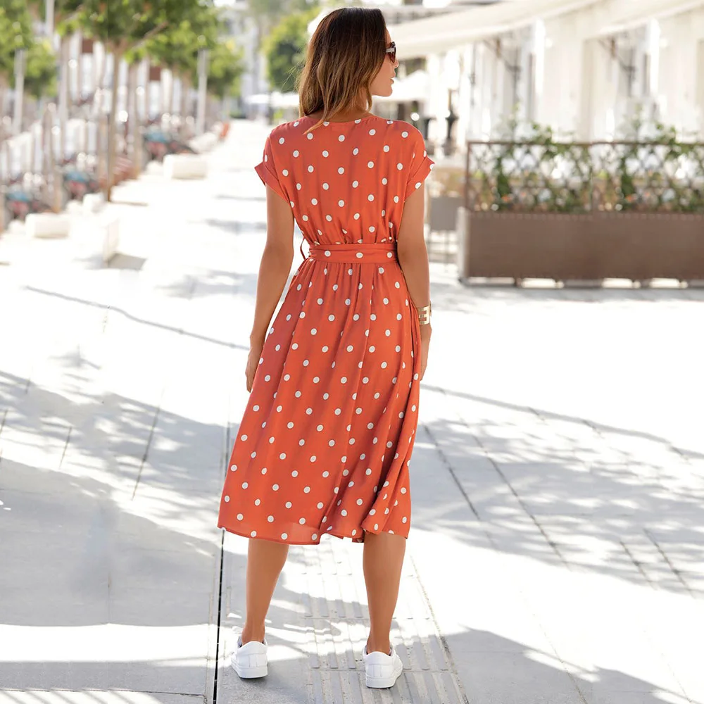 Summer Women's Dresses Fashion O Neck Print Polka Dot Buttons Casual Loose Lace Pocket Woman Short Sleeve Dress 2021 Robe Femme
Summer Women's Dresses Fashion O Neck Print Polka Dot Buttons Casual Loose Lace Pocket Woman Short Sleeve Dress 2021 Robe Femme