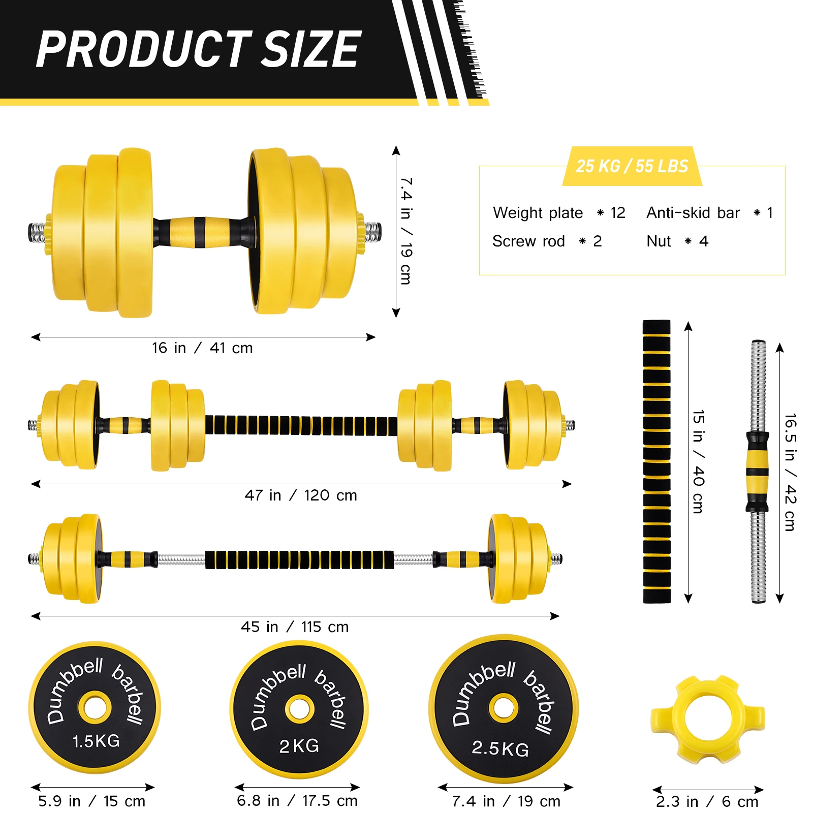 55lbs 2 in 1 Adjustable Dumbbell/Barbell Set Non-slip Neoprene Handle Lifting Dumbbells with Connecting Rod for Body Workout
55lbs 2 in 1 Adjustable Dumbbell/Barbell Set Non-slip Neoprene Handle Lifting Dumbbells with Connecting Rod for Body Workout