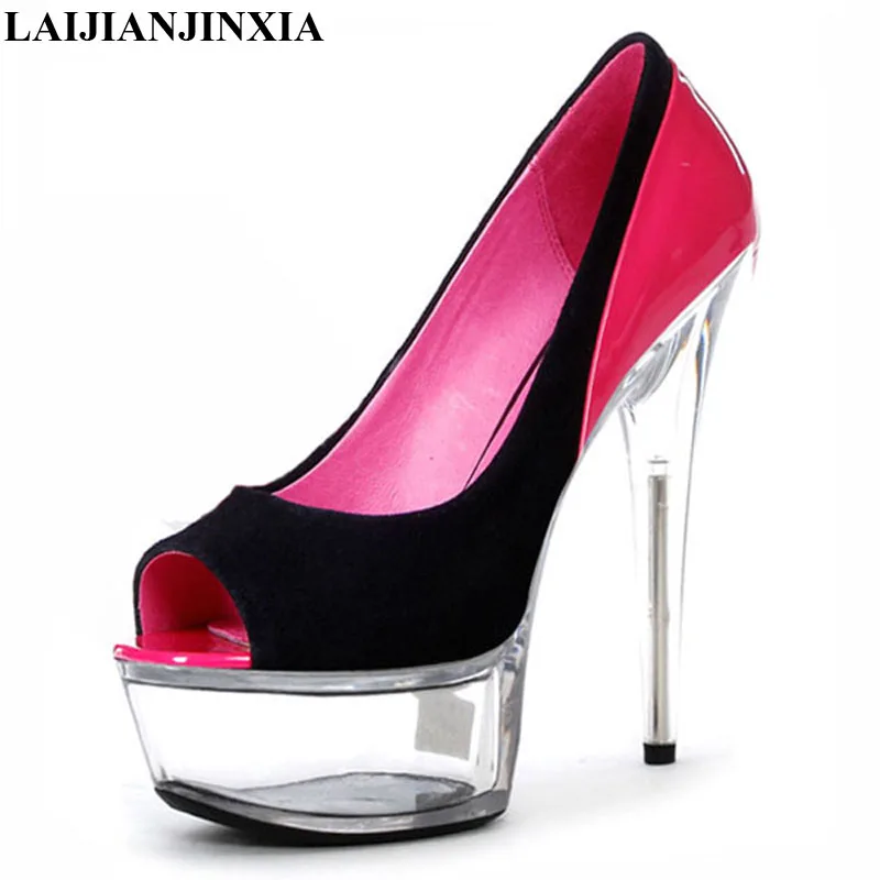 

New women's shoes are sexy platforms with high - and high-heeled dancing shoes, women's wedding shoes 15cm