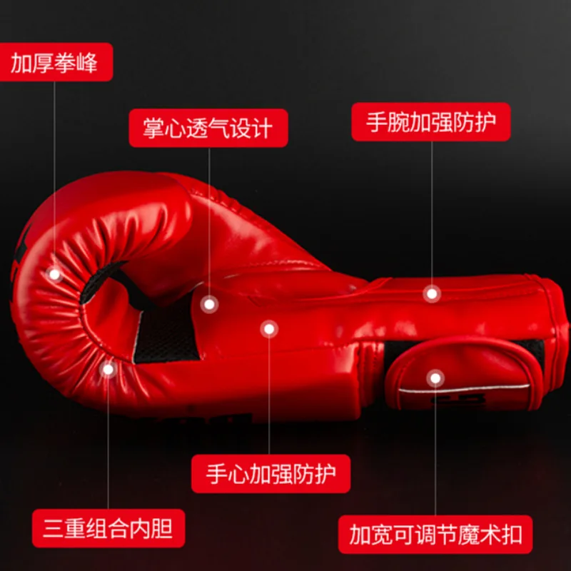 Red PU Thai Boxing Gloves for Adults Muay Pads Martial Arts Fitness Protective Gear Training Unisex MMA Glove 6 8 10 12 14OZ Man
Red PU Thai Boxing Gloves for Adults Muay Pads Martial Arts Fitness Protective Gear Training Unisex MMA Glove 6 8 10 12 14OZ Man