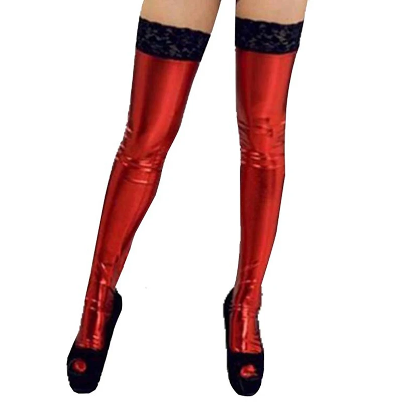 Pu Leather Sexy Stocking Women Patent Leather Long Stocking Thigh For Lady Girl High Stay Up Lace Floral Stockings Femme
Pu Leather Sexy Stocking Women Patent Leather Long Stocking Thigh For Lady Girl High Stay Up Lace Floral Stockings Femme