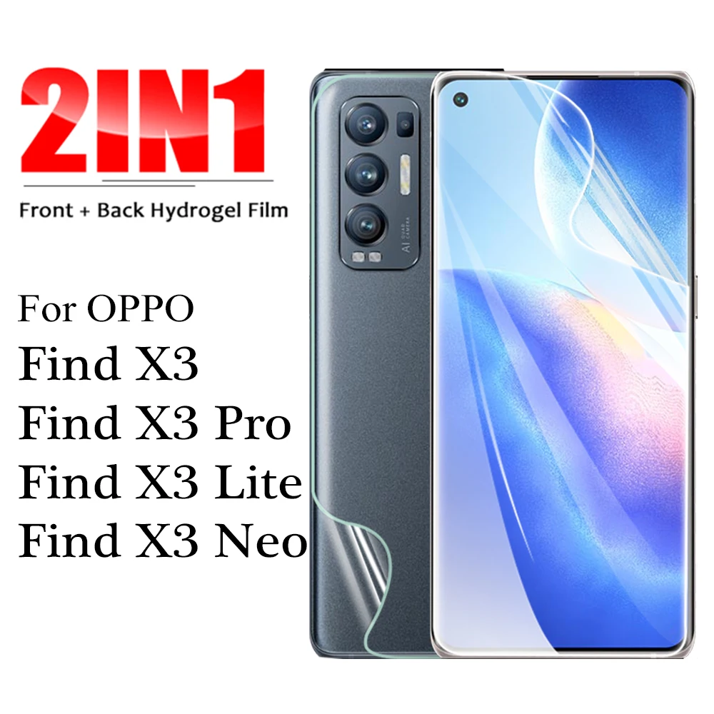 2in1 HD ударопрочная нанопленка для фронтального экрана + задней панели Защита oppo Find