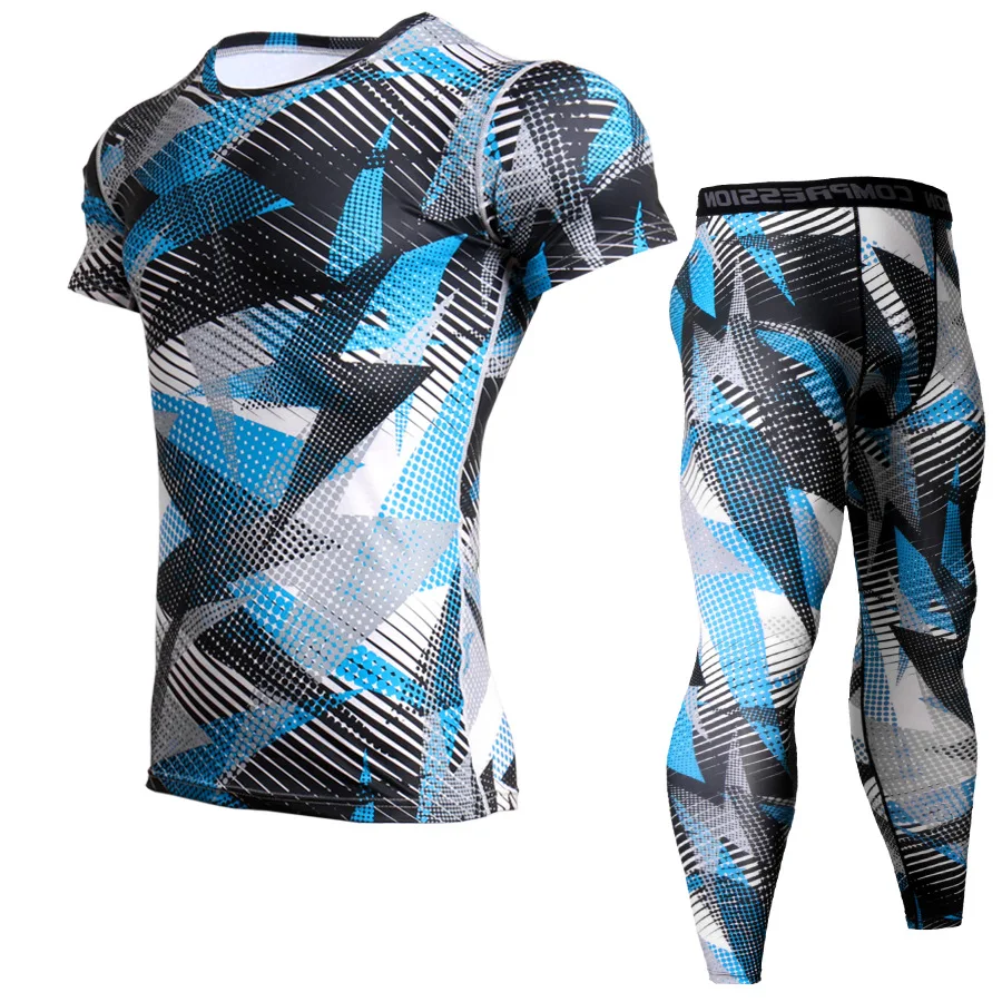 Компрессионная майка MMA + брюки Rashguard BJJ мужские тренировочные фитнес спортивные