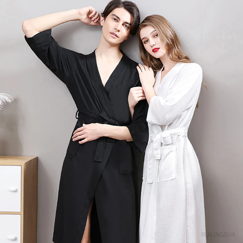 Lovers Towel Elegant Robe Men Women Kimono Waffle BathRobe Male Sleepwear Women's Dressing Gown Badjas Wedding Bridesmaid Robes
Lovers Towel Elegant Robe Men Women Kimono Waffle BathRobe Male Sleepwear Women's Dressing Gown Badjas Wedding Bridesmaid Robes