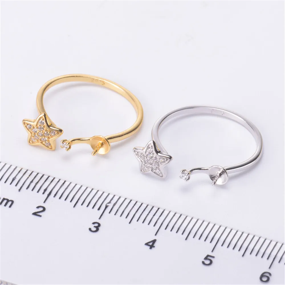 S925 Sterling Silver Blank Ring Settings Gold Color DIY Adjustable Jewelry Ring Accessories For women Charm Fittings NO PEARL
S925 Sterling Silver Blank Ring Settings Gold Color DIY Adjustable Jewelry Ring Accessories For women Charm Fittings NO PEARL