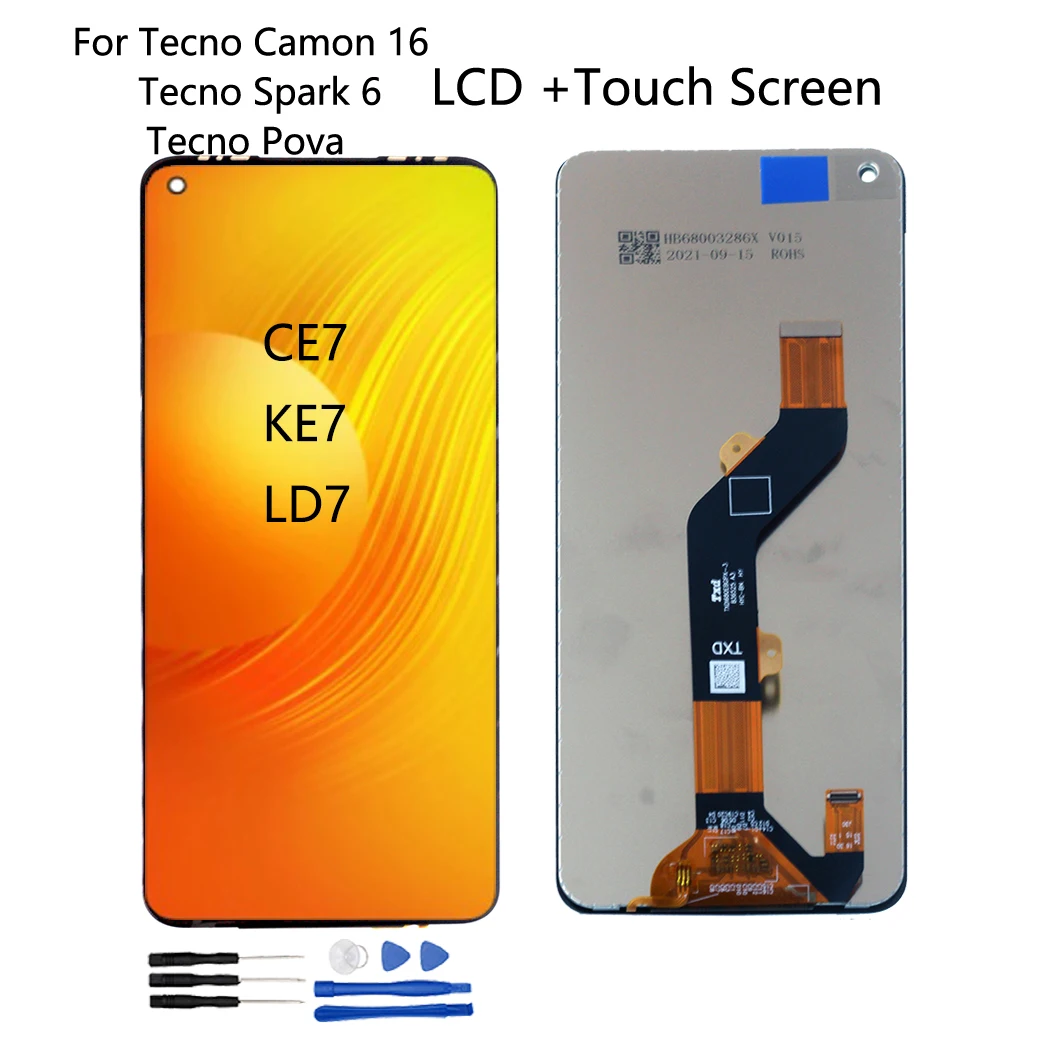 Оригинальный ЖК-дисплей для Tecno Spark 6 KE7, детали для ремонта ЖК-дисплея Tecno Camon 16
Оригинальный ЖК-дисплей для Tecno Spark 6 KE7, детали для ремонта ЖК-дисплея Tecno Camon 16
