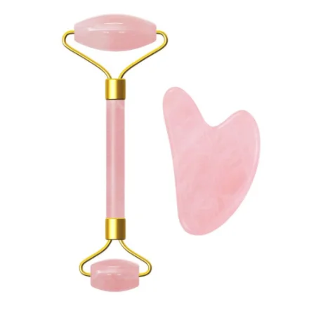 Natural Rose Quartz Jade Roller Set Real Jade Gouache Scraper Jade Massager Gua Sha Board Facial Massager Face Massage Roller
Natural Rose Quartz Jade Roller Set Real Jade Gouache Scraper Jade Massager Gua Sha Board Facial Massager Face Massage Roller
