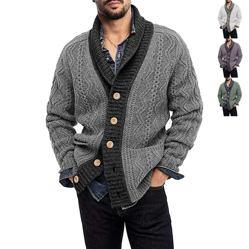 Men's Sweater Coat Autumn And Winter New Men's Color Matching Long Sleeve Lapel Knitted Cardigan Fashion Casual Men's Sweater
Men's Sweater Coat Autumn And Winter New Men's Color Matching Long Sleeve Lapel Knitted Cardigan Fashion Casual Men's Sweater
