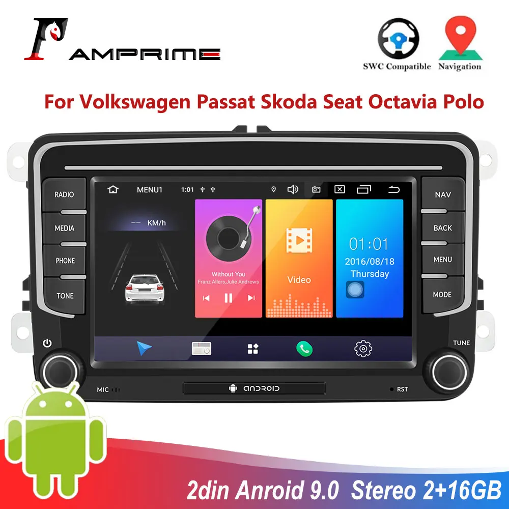 Автомобильный мультимедийный плеер AMPrime стерео система на Android 9 0 с 7 "экраном GPS