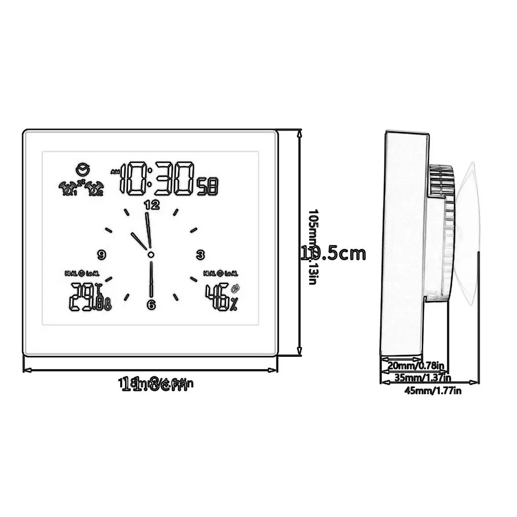 New Arrival Digital Clock with Thermometer Hygrometer Waterproof IP65 Bathroom Shower Room Clock Temperature Humidity Alarm 
New Arrival Digital Clock with Thermometer Hygrometer Waterproof IP65 Bathroom Shower Room Clock Temperature Humidity Alarm