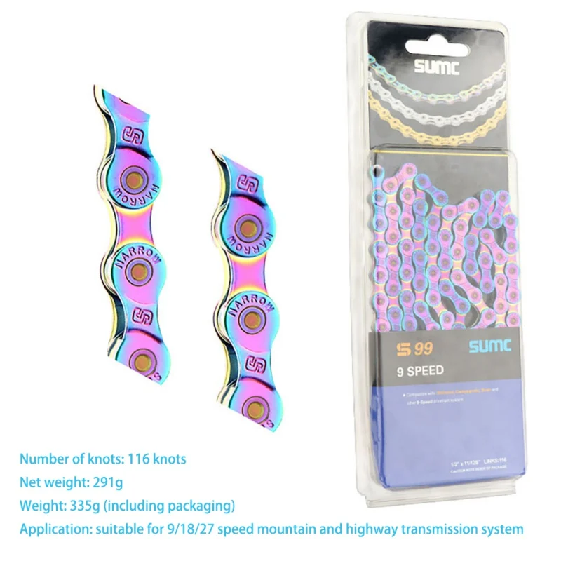 Mountain Bike Chain 9 10 Speed MTB Bike Electroplated Rainbow Color Semi-Hollow Compatible 116 links Chain For Road Bicycle
Mountain Bike Chain 9 10 Speed MTB Bike Electroplated Rainbow Color Semi-Hollow Compatible 116 links Chain For Road Bicycle