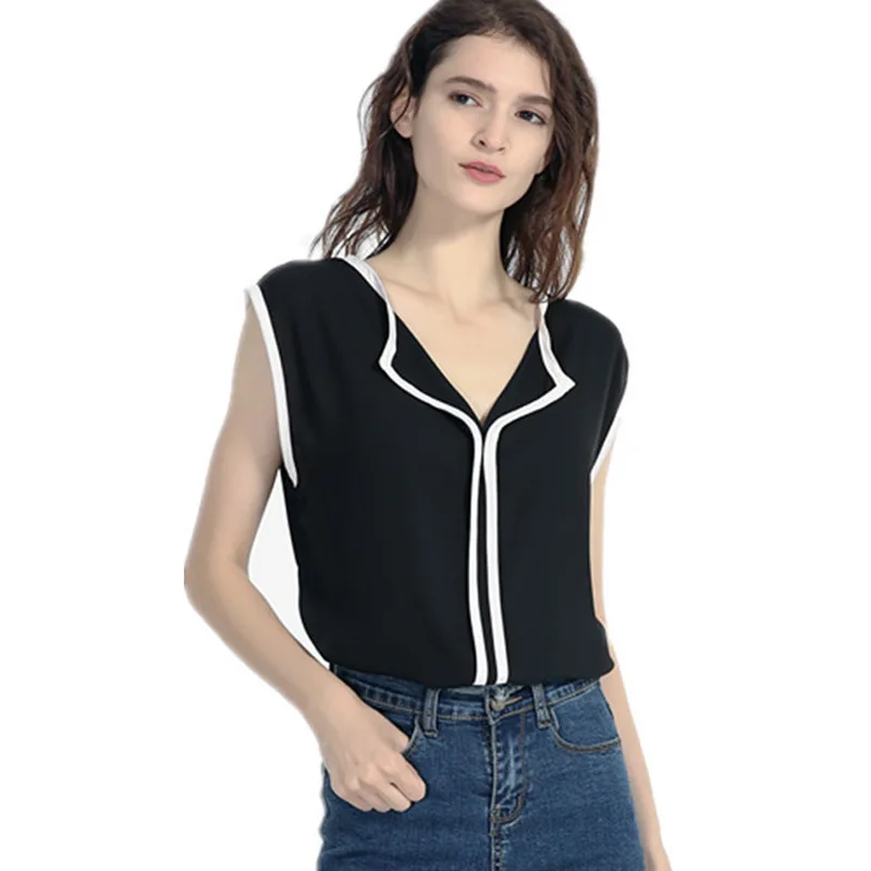 Vest Chiffon Shirt 2021 Europe and America Summer New Sleeveless V-neck Chiffon Shirt Solid Color Slim Top Women 14 Color 5 Size
Vest Chiffon Shirt 2021 Europe and America Summer New Sleeveless V-neck Chiffon Shirt Solid Color Slim Top Women 14 Color 5 Size