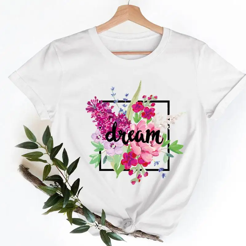 Women T-shirts Ladies Flower Letter Style Fashion Casual Clothing Female Tee Short Sleeve Nice Cartoon Clothes Graphic Tshirt
Women T-shirts Ladies Flower Letter Style Fashion Casual Clothing Female Tee Short Sleeve Nice Cartoon Clothes Graphic Tshirt