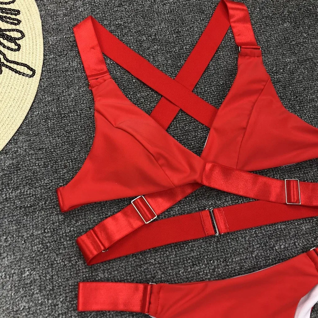 2021 Sexy Women Low Waist Bikini Swimsuit Swimwear Female Solid Bandeau Cross Brazilian Biquini Bikini Set Bathing Suit Bather
2021 Sexy Women Low Waist Bikini Swimsuit Swimwear Female Solid Bandeau Cross Brazilian Biquini Bikini Set Bathing Suit Bather