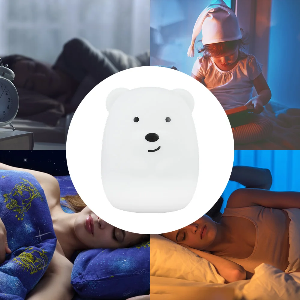 USB Bedroom Nightstand Night Lights Bear Creative Children's Bedside Silicone USB Rechargeable Remote Control Atmosphere Light 
USB Bedroom Nightstand Night Lights Bear Creative Children's Bedside Silicone USB Rechargeable Remote Control Atmosphere Light
