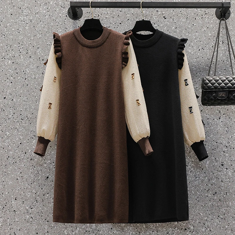EHQAXIN Womens Leisure Dresses Autumn Winter Fashion New Loose Wood Ears Bowknot Stitching Casual Straight Sweater Dress L-4XL
EHQAXIN Womens Leisure Dresses Autumn Winter Fashion New Loose Wood Ears Bowknot Stitching Casual Straight Sweater Dress L-4XL