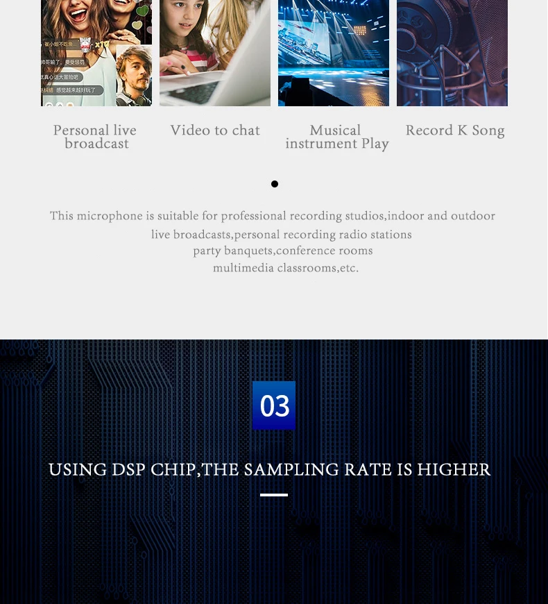 USB computer microphone podcast recording musical instrument performance live voice group chat K song microphone
USB computer microphone podcast recording musical instrument performance live voice group chat K song microphone