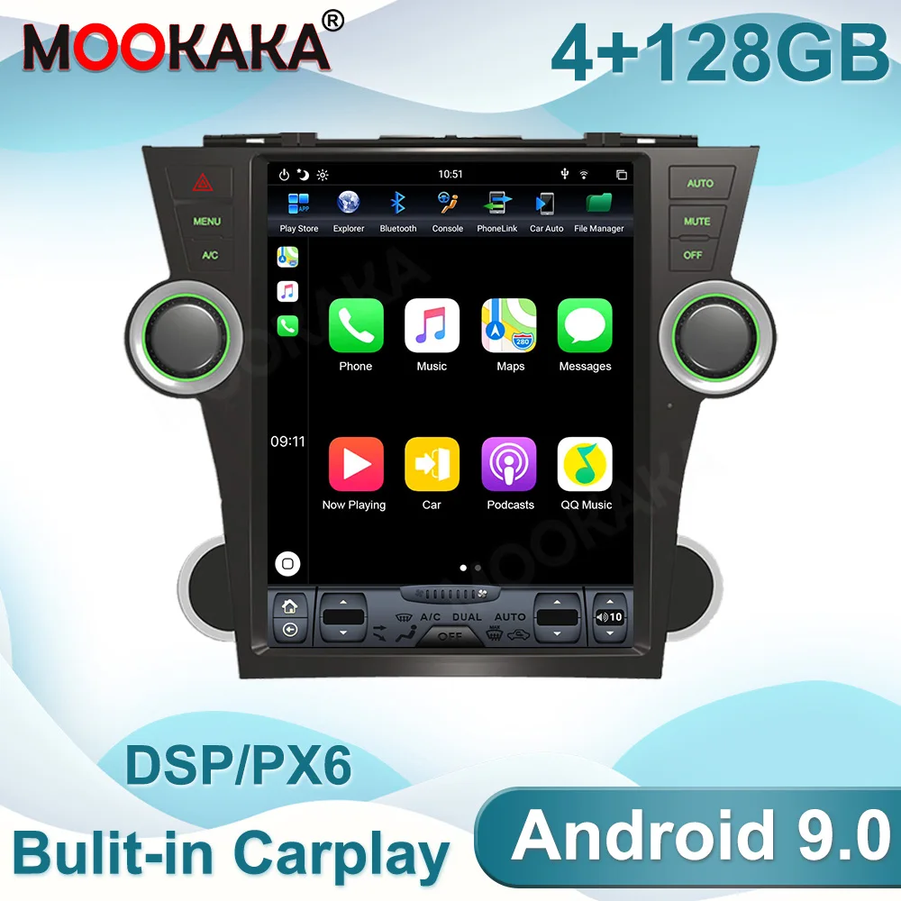 Android 9 Tesla Screen Car Multimedia Player For Toyota Highlander 2009-2013 GPS Navigation Auto Video Audio Stereo Head Unit
Android 9 Tesla Screen Car Multimedia Player For Toyota Highlander 2009-2013 GPS Navigation Auto Video Audio Stereo Head Unit