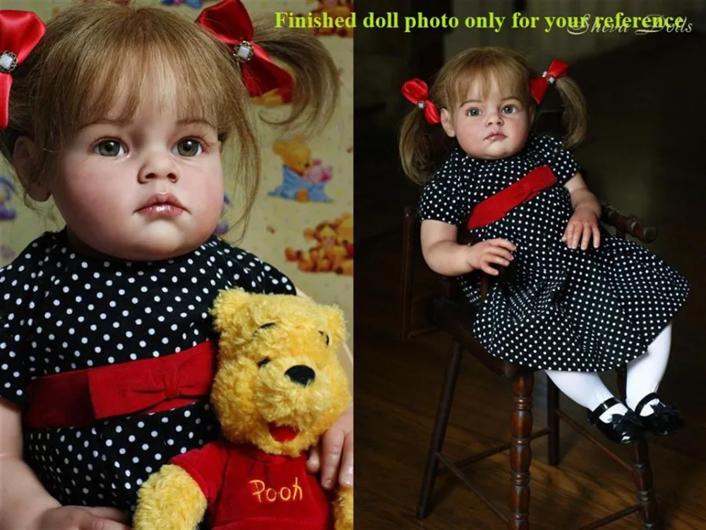 

NPK Reborn toddler Doll Kits for 28inches Soft Vinyl Reborn Baby Dolls Accessories for DIY unpainted blank Reborn Dolls Kits