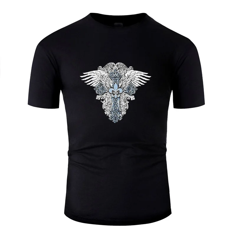 Funny Vintage Gothic Cross With French Fleur De Lis Tshirt Men O Neck Clothing Classical Men's T Shirts Hip Hop
Funny Vintage Gothic Cross With French Fleur De Lis Tshirt Men O Neck Clothing Classical Men's T Shirts Hip Hop