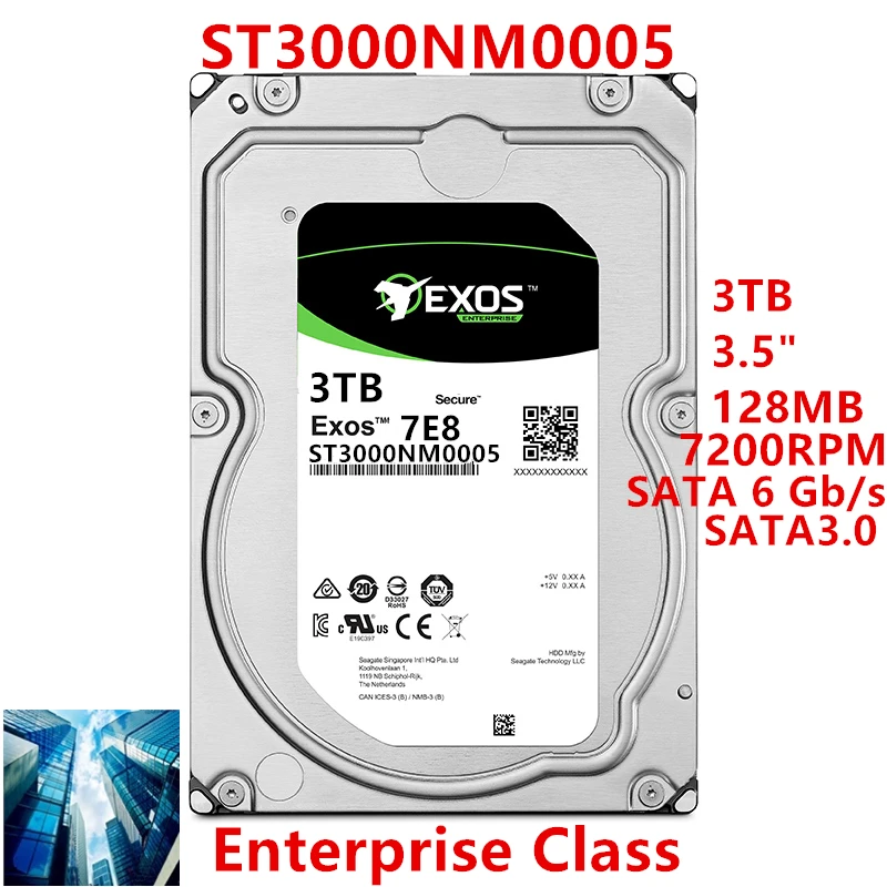 

New Original HDD For Seagate Brand 3TB 3.5" SATA 6 Gb/s 128MB 7200RPM For Internal HDD For Enterprise Class HDD For ST3000NM0005