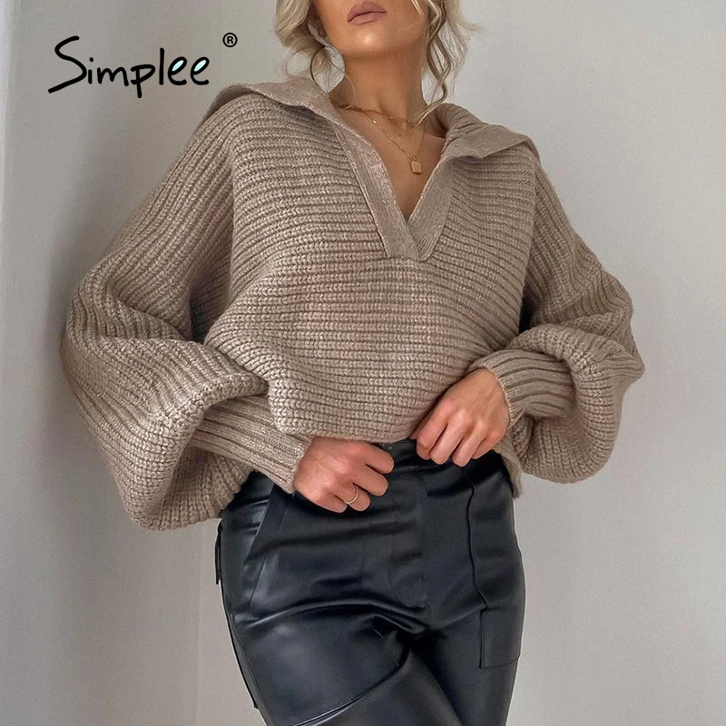 Simplee Casual v-neck bishop long sleeve autumn sweater women Loose female short pullover winter High street fashion jumper tops
Simplee Casual v-neck bishop long sleeve autumn sweater women Loose female short pullover winter High street fashion jumper tops