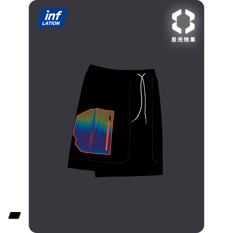 INFLATION Laser Reflective Hip Hop Shorts Men Streetwear 2021 Summer Trending Loose Fit Black Casual Shorts Men 3677S21
INFLATION Laser Reflective Hip Hop Shorts Men Streetwear 2021 Summer Trending Loose Fit Black Casual Shorts Men 3677S21