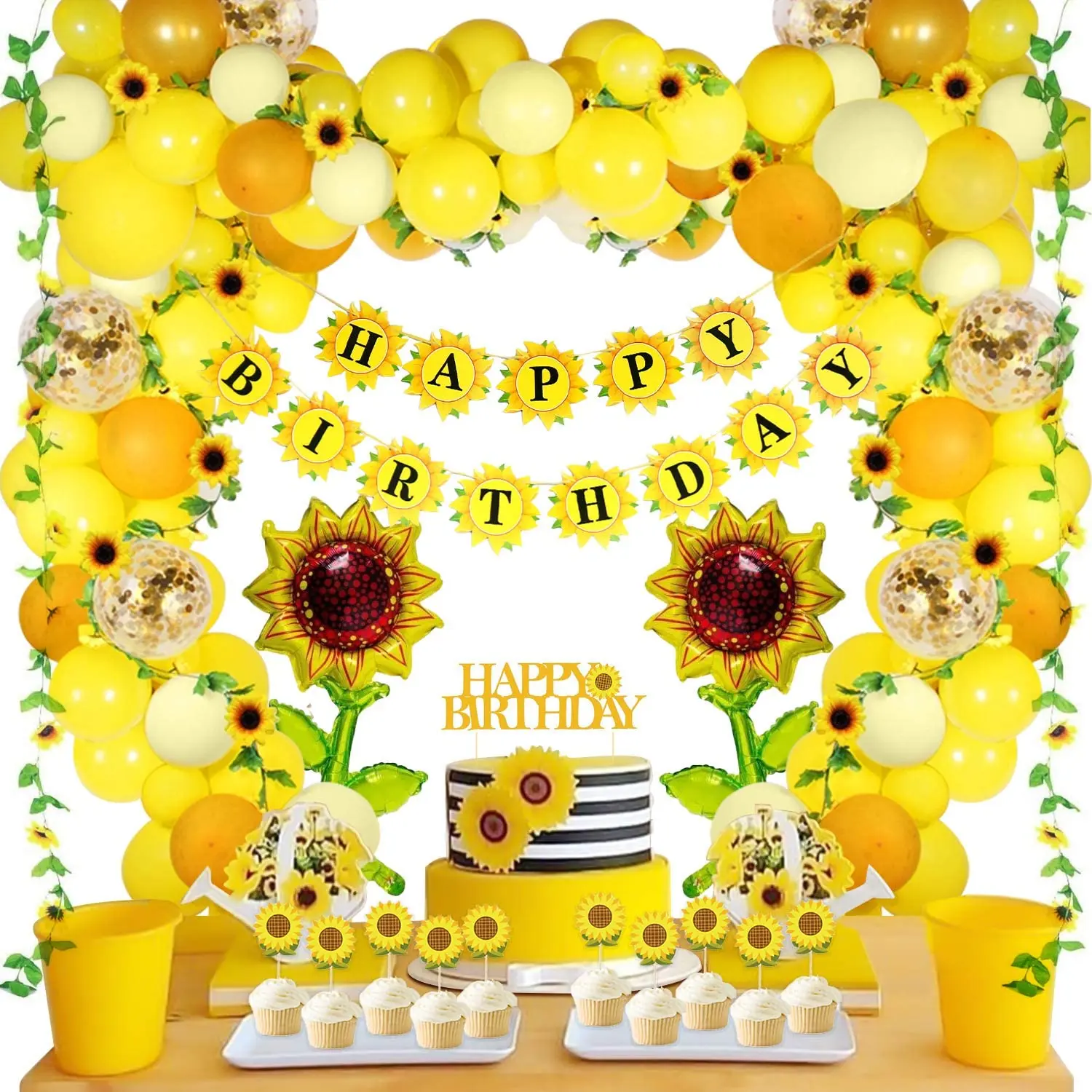 126 Pieces Sunflower Balloon Party Decorations Sunflower Birthday Banner Simulation Sunflower Wreath Birthday Wedding Baby Showe
126 Pieces Sunflower Balloon Party Decorations Sunflower Birthday Banner Simulation Sunflower Wreath Birthday Wedding Baby Showe